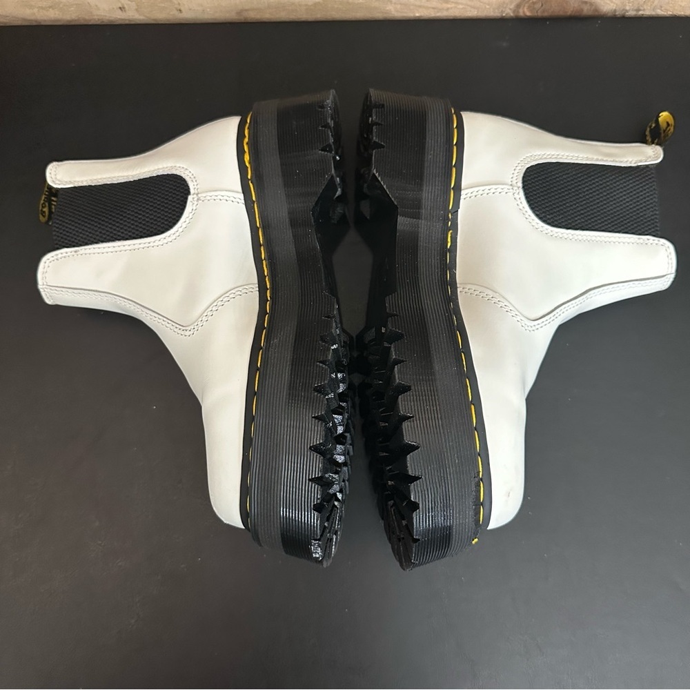 Dr Martens 2976 Quad Smooth Leather White Platform Chelsea Boots W7 hipster M6 - Picture 10 of 15